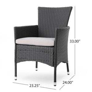 Dimensional Outdoor Dining Chair With Cushion Seat And Iron Frame (Set of 2) - Best Buy Furniture