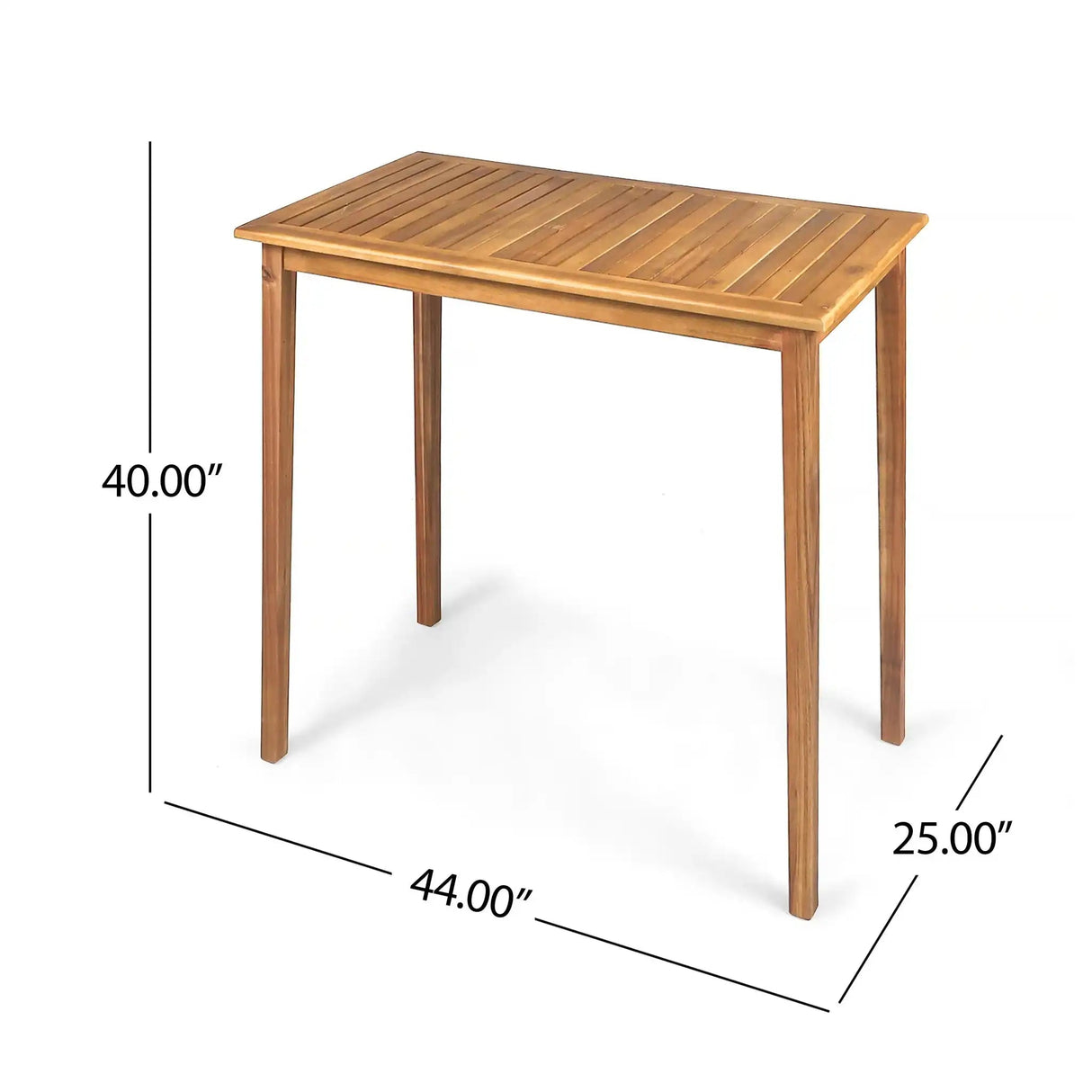 Outdoor Minimalist Acacia Wood Rectangle Bar Table - Best Buy Furniture