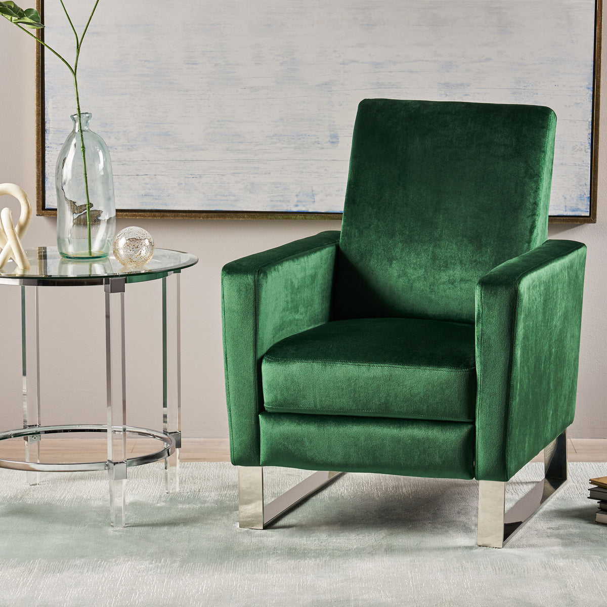Arvin Push Back High Metal Leg Recliner
