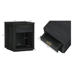 Evelyn - Nightstand With 1 Drawer And Open Shelf