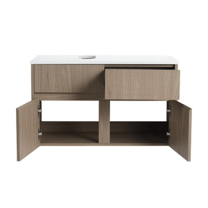 32-Inch Wall-Mounted Bathroom Vanity with Soft Close Doors and Drawer