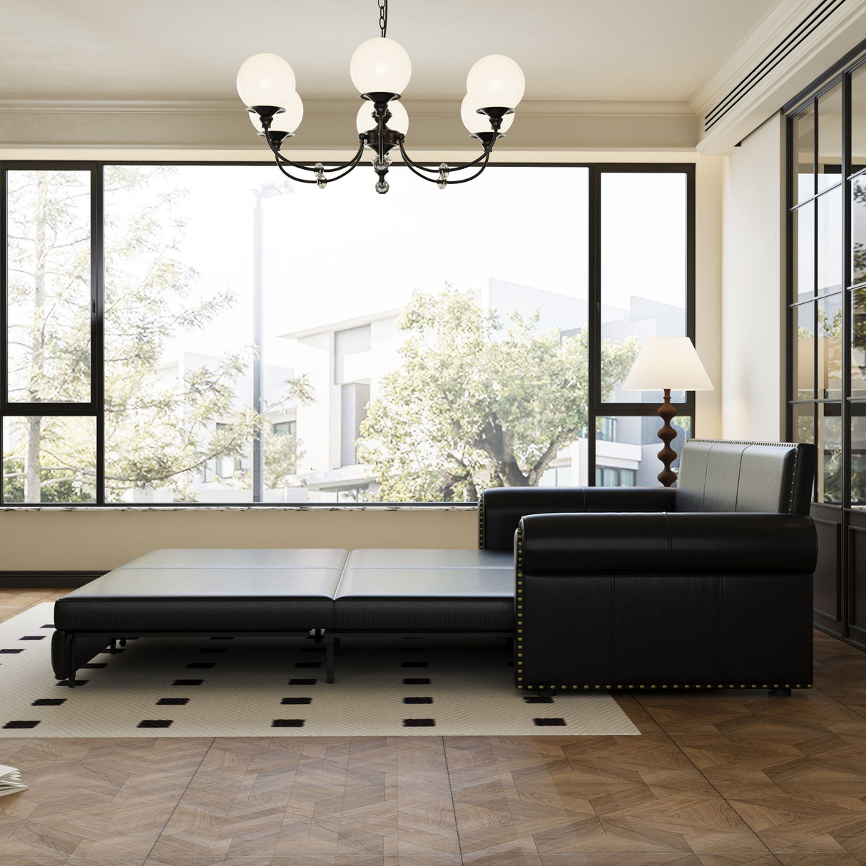 Chesterfield Sofa & Pull Out Bed