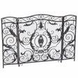 Mariella - Traditional Floral Iron Fireplace Screen With Ornate Design - Best Buy Furniture