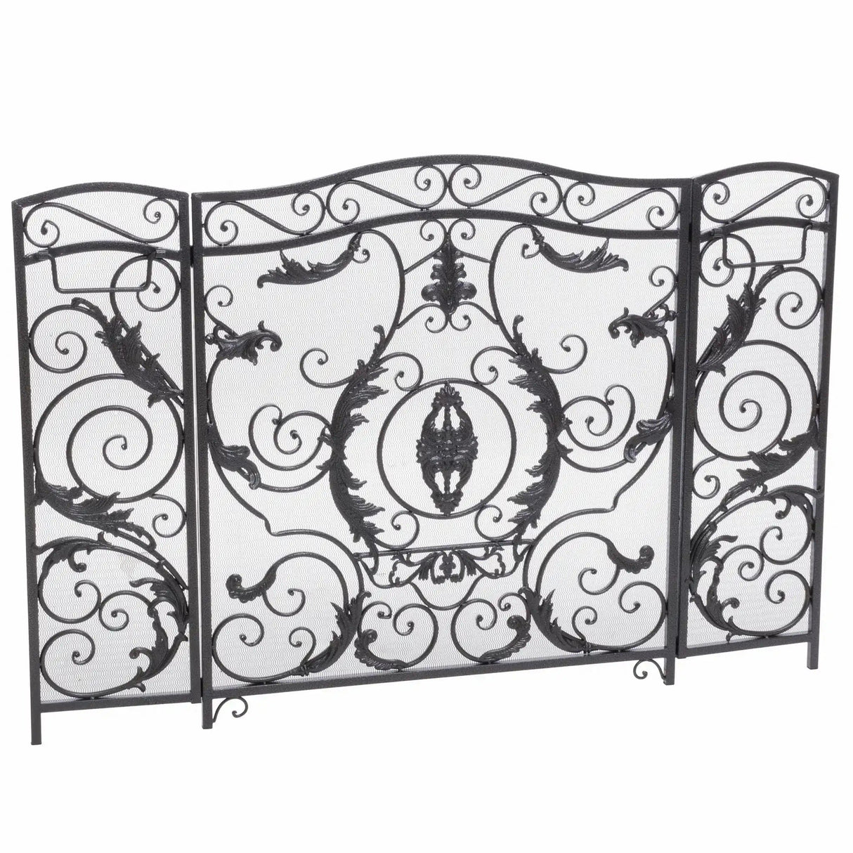 Mariella - Traditional Floral Iron Fireplace Screen With Ornate Design - Best Buy Furniture
