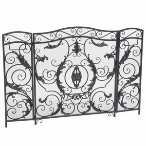 Mariella - Traditional Floral Iron Fireplace Screen With Ornate Design - Best Buy Furniture