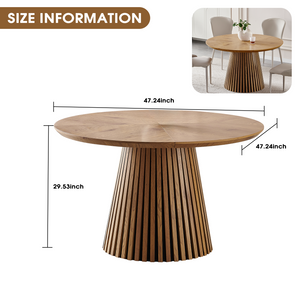 Wooden Dining Table - Modern Round Design for Versatile Use