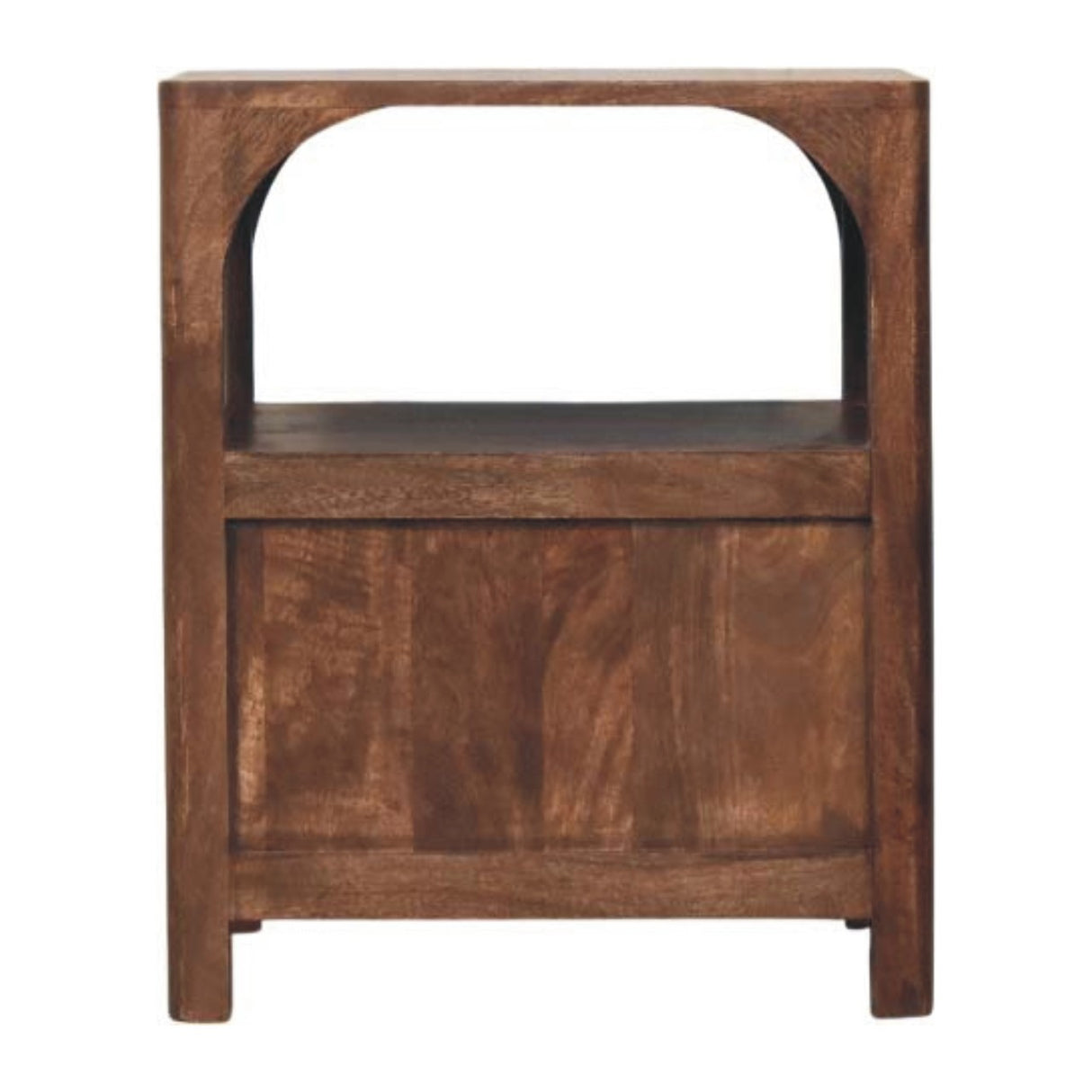 Solid Wood Arc-Line Bedside Table