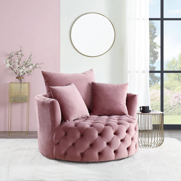 Zunyas Velvet Accent Chair With Swivel
