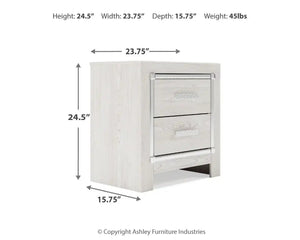 Altyra - Two Drawer Night Stand - White - Best Buy Furniture