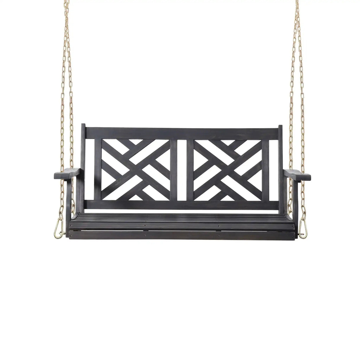 Alejandro - Acacia Wood Porch Swing With Slat Panel Seating - Best Buy Furniture