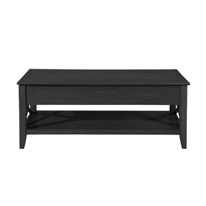Decatur Farmhouse Lift Top Coffee Table With Storage - Black / Ash
