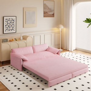Pull Out 3 In 1 Convertible Sleeper Sofa With Side Storage, Multi Functional