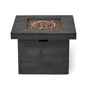 Anchorage - Wood Square Fire Pit 40, 000 Btu - Gray