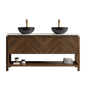 Indigo 60" Bathroom Vanity with Sinter Stone Countertop