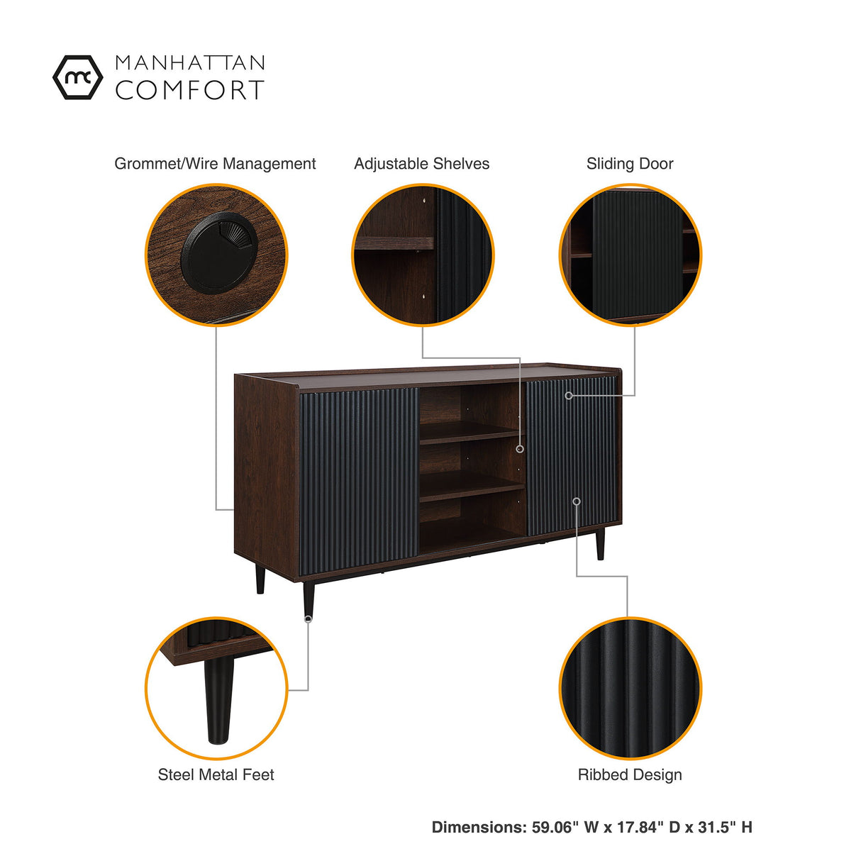 Duane - Fluted Sideboard