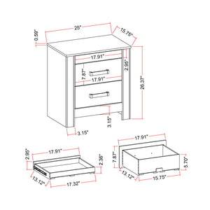 Lorenzo - Nightstand With Hidden Compartment And Handles - Silver