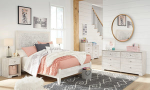 Paxberry - Six Drawer Dresser - Vinyl-Wrapped - Whitewash - Best Buy Furniture