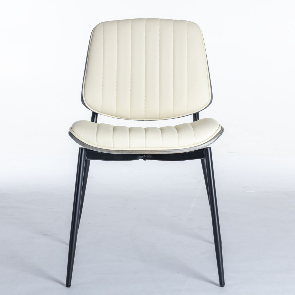 Dining Chairs (Set of 2) Mid-Century Modern Retro Chair With Walnut Bentwood Back Upholstered Seat Metal Legs Adjustable Foot For Kitchen Dining Room Chairs