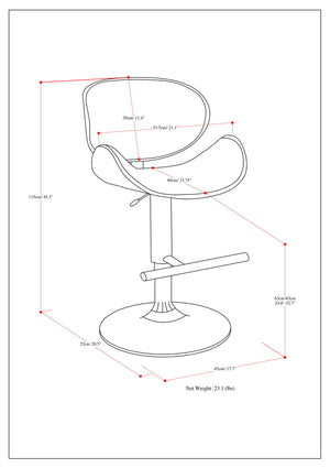 Marana - Multifunctional Handcrafted Bentwood Adjustable Swivel Bar Stool