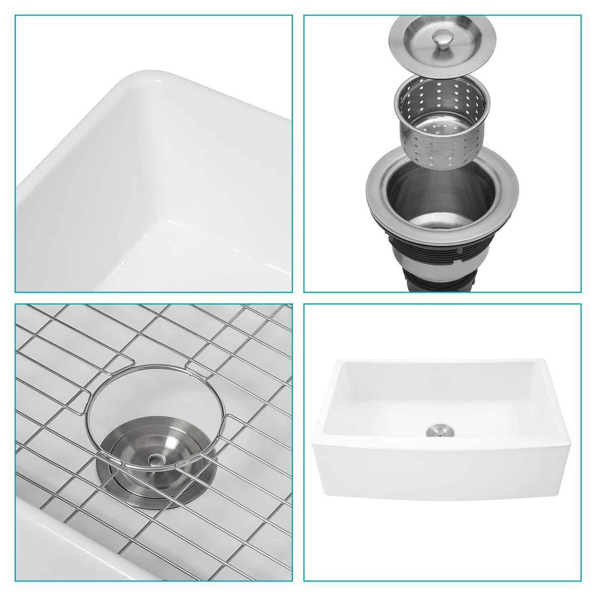 Farmhouse Sink, Apron Front Single Bowl With Arch Edge Design