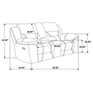 Sebring - Upholstered Manual Reclining Loveseat With Center Storage Console - Gray