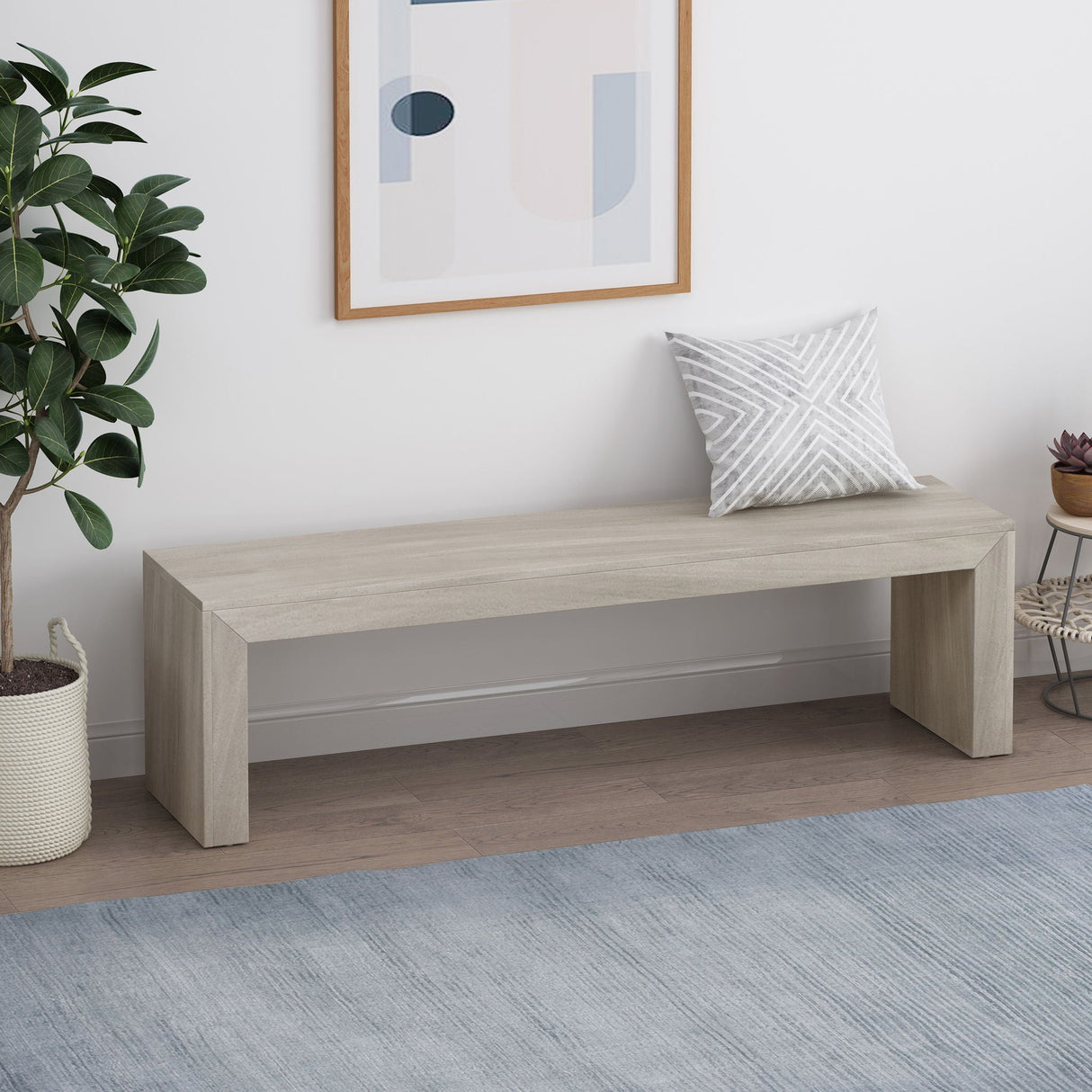 Acacia Wood Dining Bench, Farmhouse Style - Best Buy Furniture