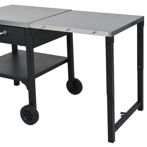 Foldable Outdoor Kitchen Cart With Storage For Patio