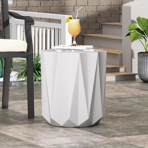 Outdoor Lightweight Concrete Side Table - Antique White - Best Buy Furniture