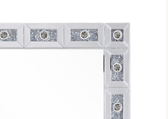 Noralie Mirrored & Faux Diamonds Accent Mirror