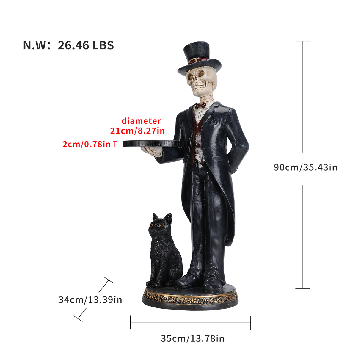 Halloween Skeleton Butler Floor Statue