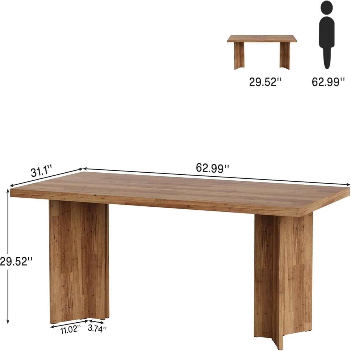 Executive Desk, Vintage Computer Workstation With Thickened Tabletop