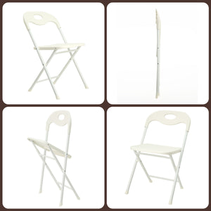 Folding Chairs, Stackable & Waterproof (Set of 4) - White