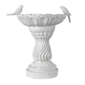 Garden Bird Bath Statue with Decorative Basin - Resin - 16.54" High