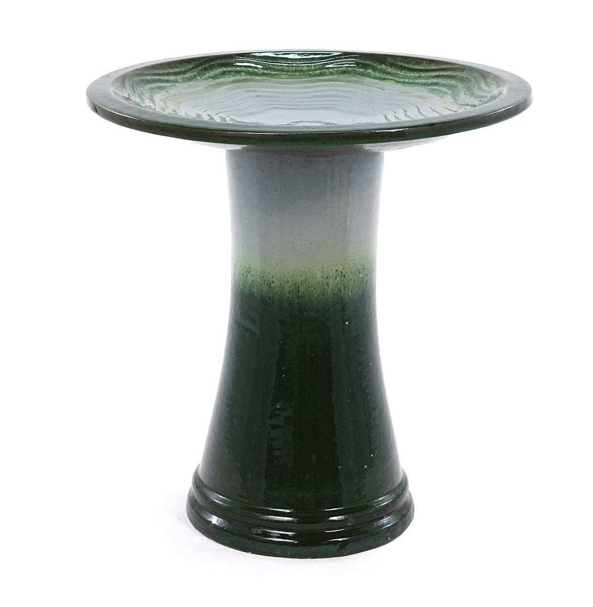 17" Ceramic Bird Bath for Outside, Elegant Tall Outdoor Bird Bath