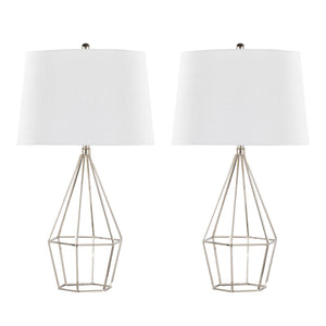 Diana - Contemporary Table Lamp (Set of 2) - Polished Nickel / Black Satin