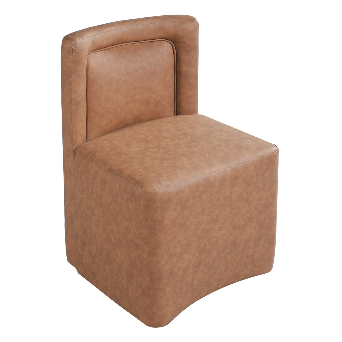 Set of 2 Camel PU Upholstered Dining Chairs