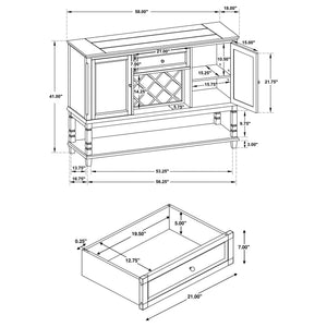 Declan - Traditional Server With Drawer And Wine Rack - Rustic