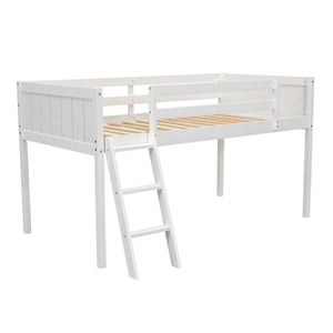 Low Loft Bed With Adjustable Ladder