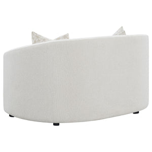 Rory - Sloped Arms Loveseat With Pillows - White