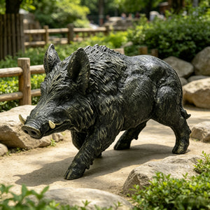Simulated Wild Boar Resin Garden Statue