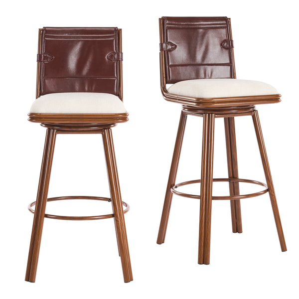 Sibyl Indoor Upholstered Swivel Bar Stool with Metal Frame