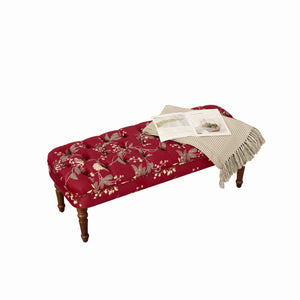 European Style Tufted Floral Bench