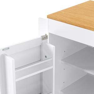 K&K 74.8" Kitchen Island with Extendable Dining Table