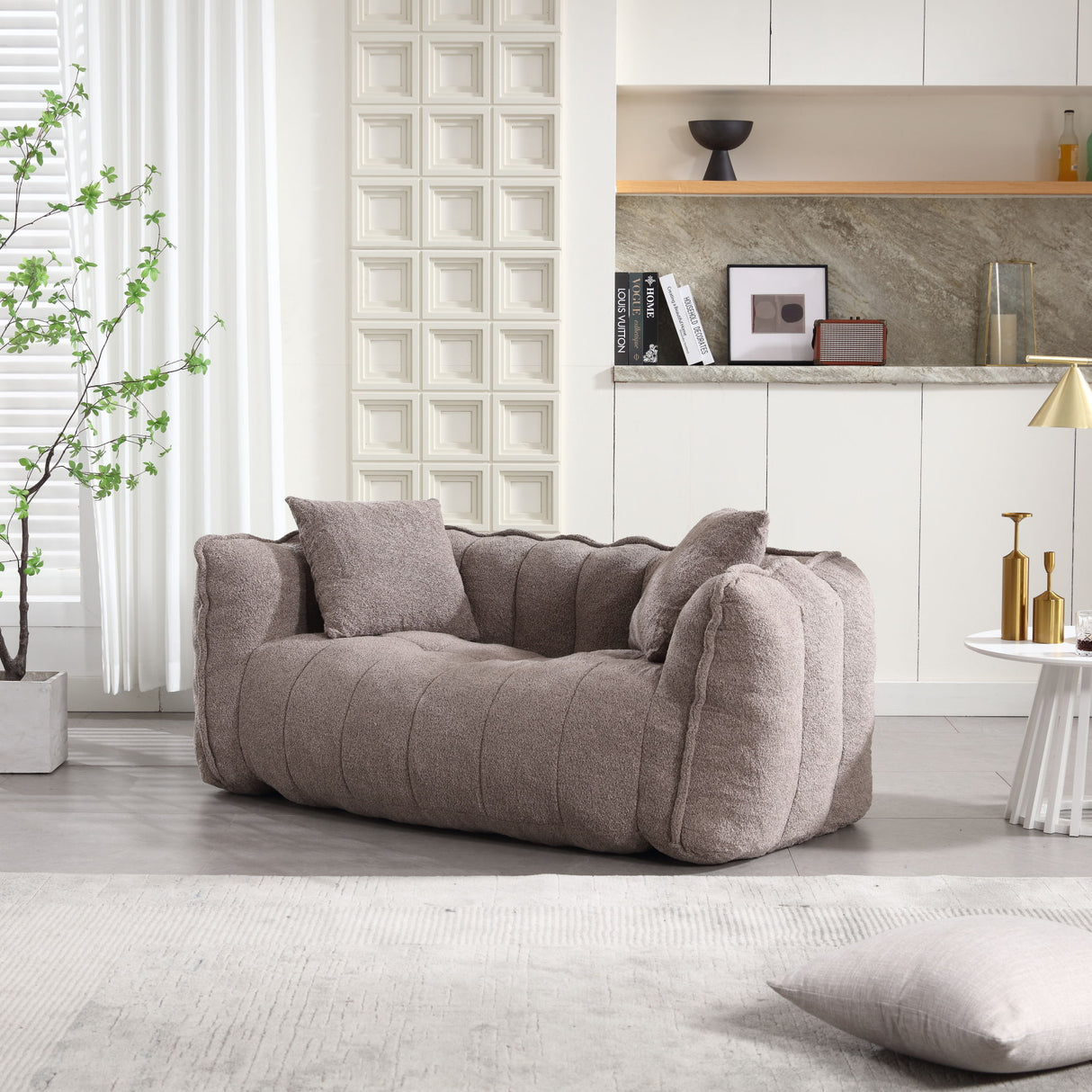 Cozy Beanbag Chair With High Resilience Foam Core For 2