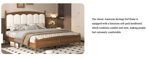 King Size Platform Bed Frame with Upholstered Headboard