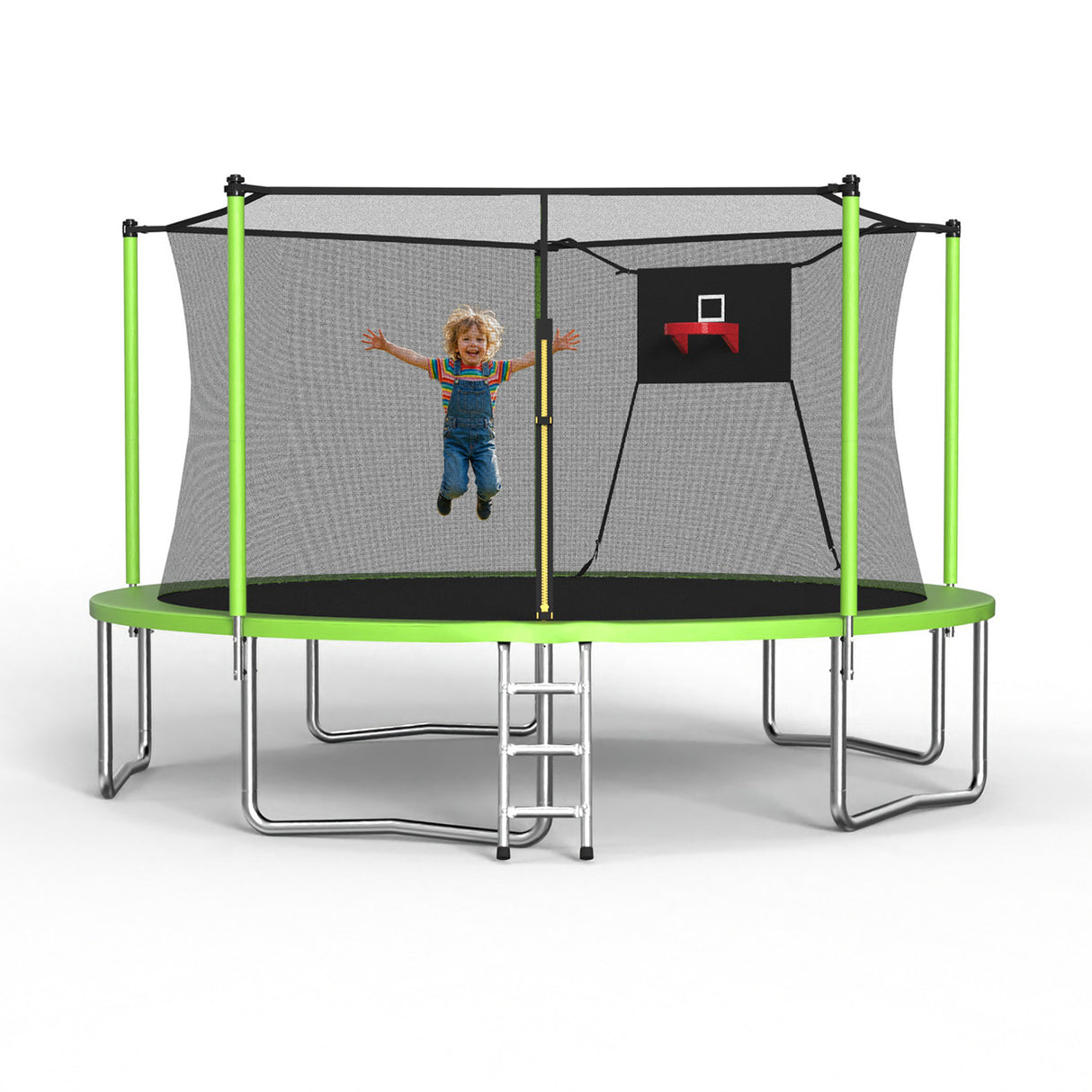14FT Sports Fitness Trampoline with Enclosure Net