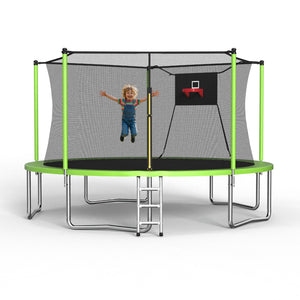 14FT Sports Fitness Trampoline with Enclosure Net
