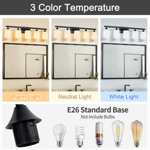 5-Light Matte Black Bathroom Lighting