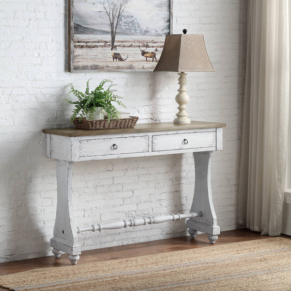 Carminda - Console Table - Antique White - Best Buy Furniture