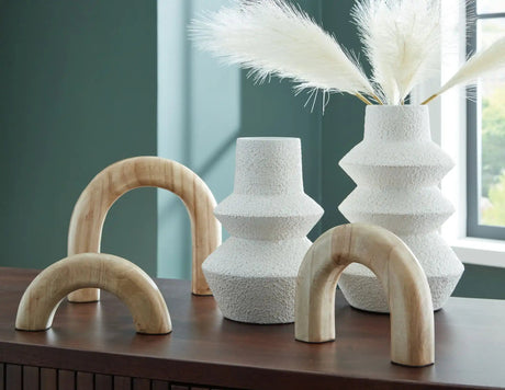 Maddwarth - Accessory Set (Set of 5) - White / Natural Brown - Best Buy Furniture